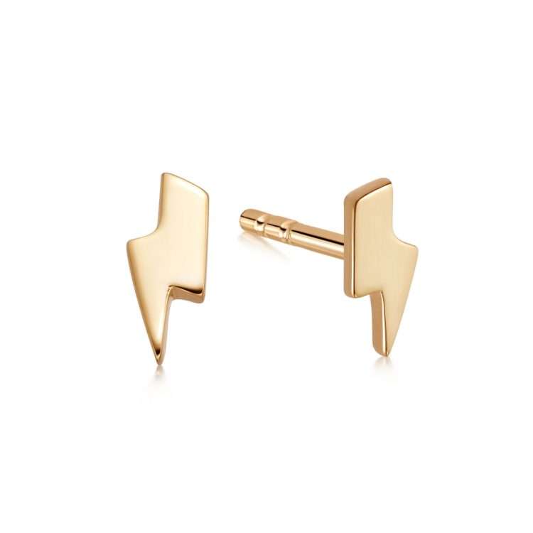 Daisy Lightening Stud Earrings, Gold Plated