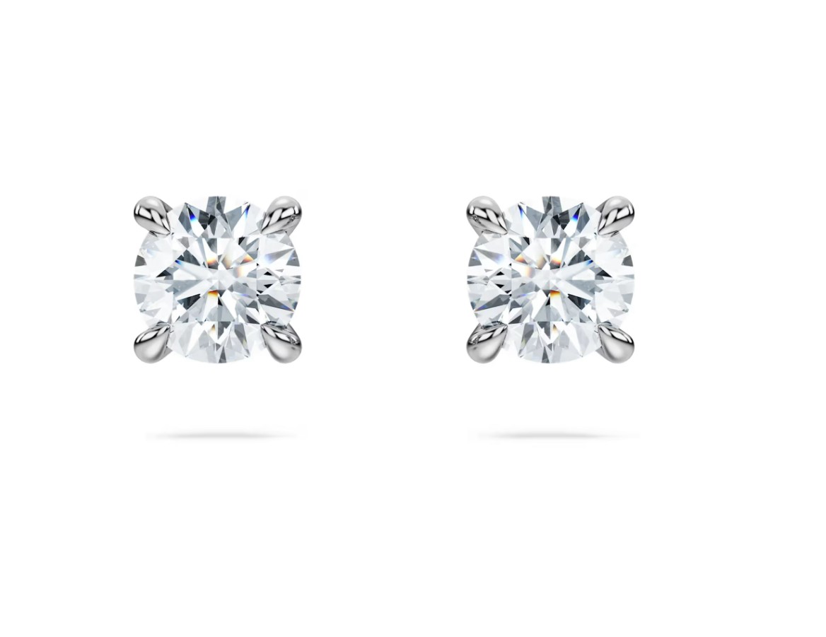 Eternity stud earrings Lab-grown diamonds 0.52 ct tw, Round shape, Sterling silver