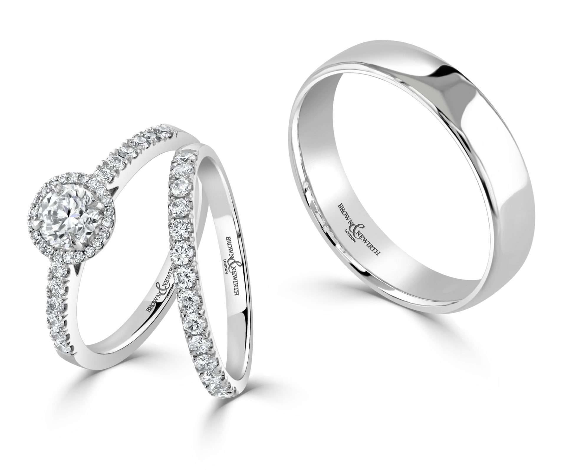 Rivoli Jewellers Set of three_engagement ring_Wedding Ring_eternity ring