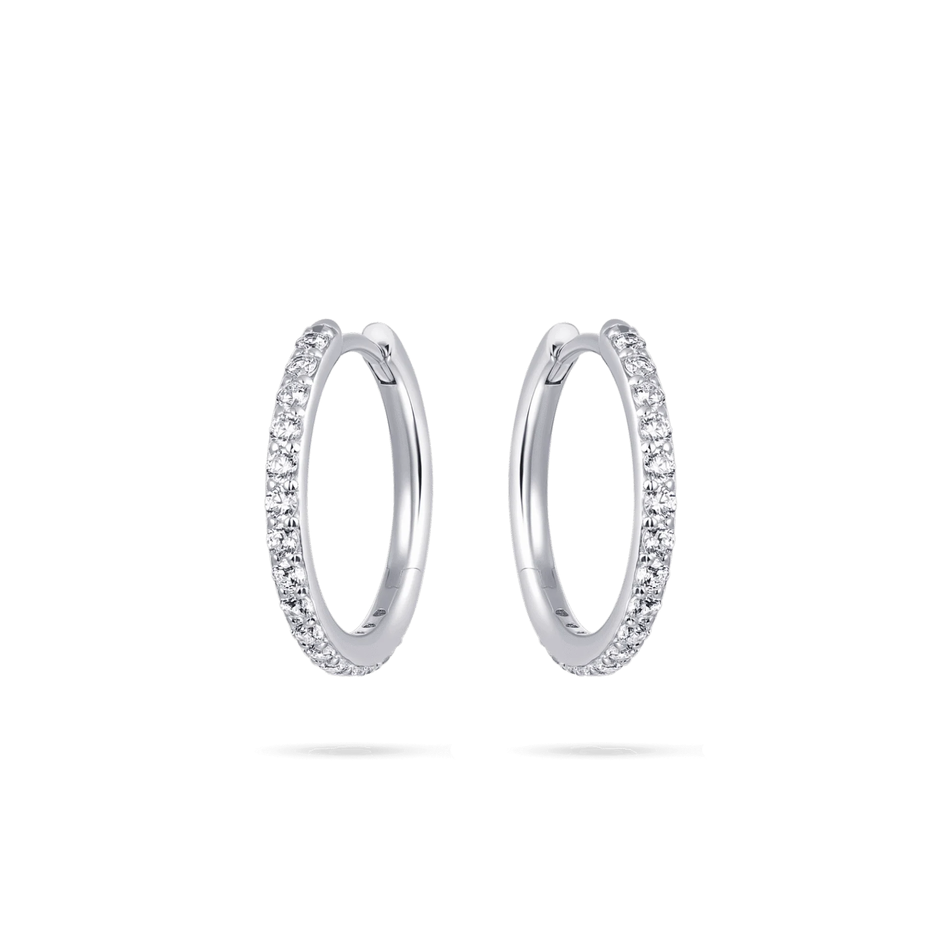 Gisser Silver Sparkling Hoop Earrings 20mm