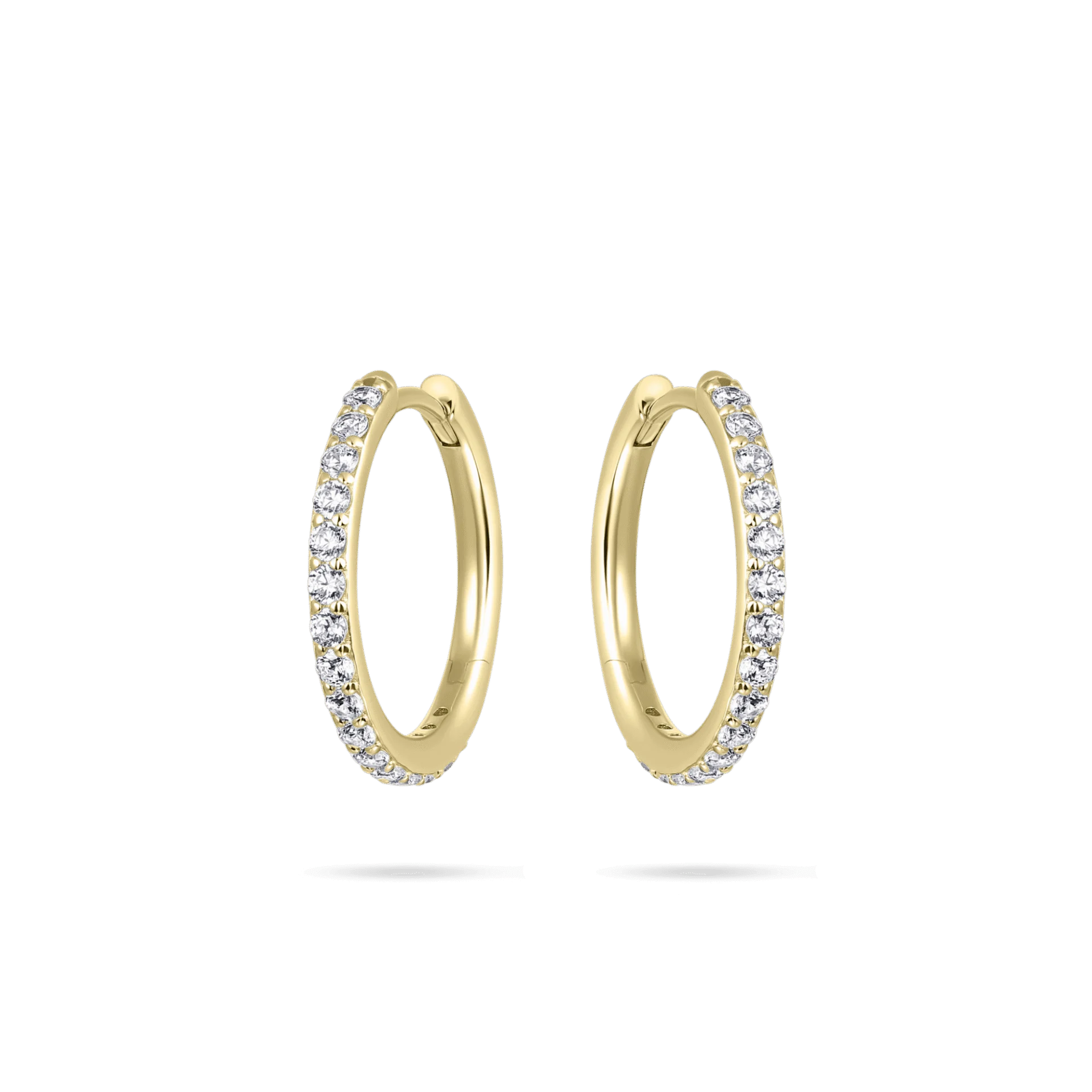 Gisser Gold Plated Silver Sparkling Hoop Earrings 20mm