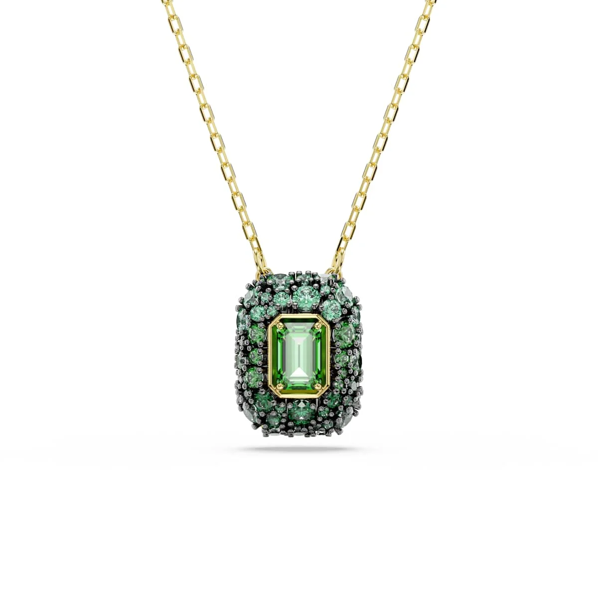 Swarovski Sublima pendant Octagon cut Green 18ct gold finish
