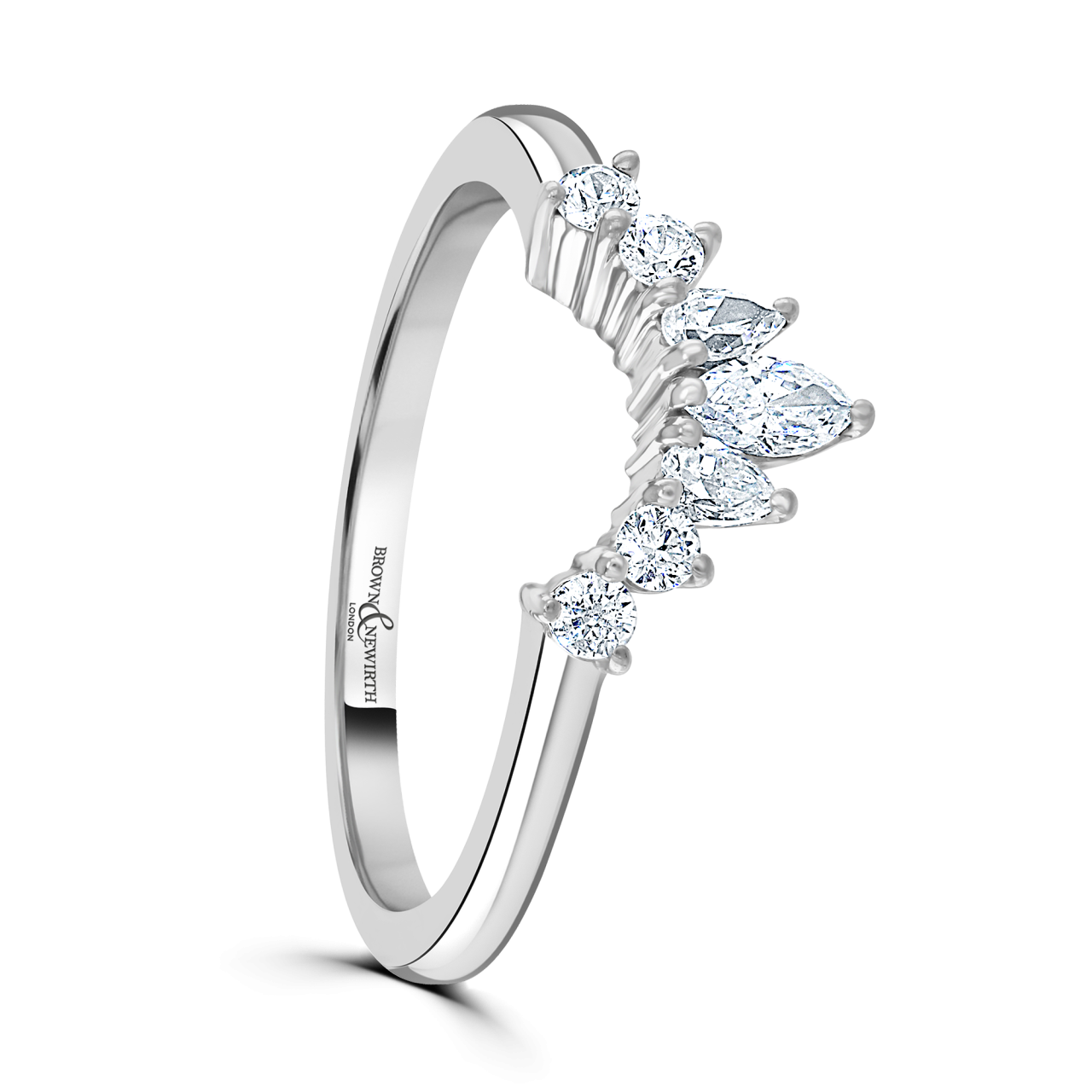 Platinum Diamond Set Tiara Style Wedding Ring : TR001