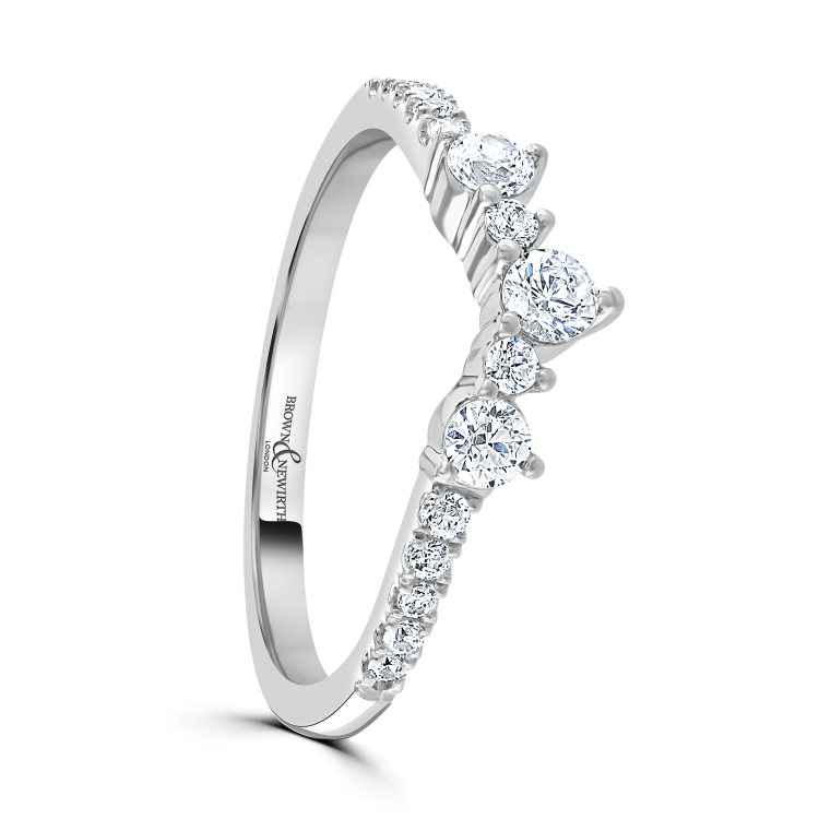 Platinum Diamond Set Tiara Style Wedding Ring