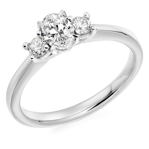 Platinum Diamond Trilogy Ring, 0.94ct, 0151119