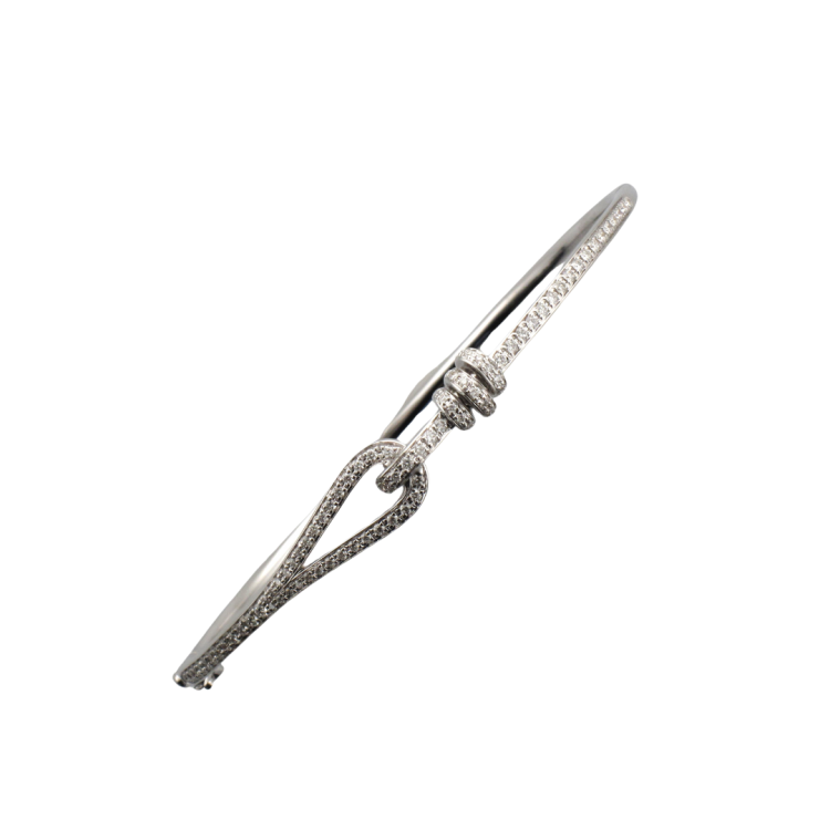 18ct White Gold Diamond Bangle