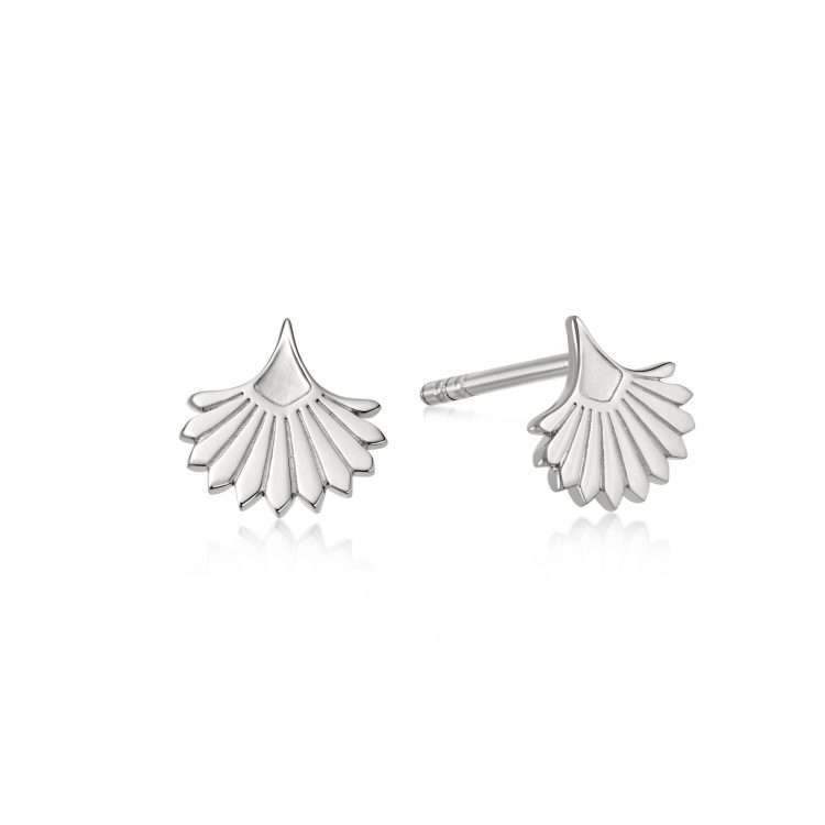 Daisy Palm Fan Stud Earrings Sterling, Silver, Sterling Silver