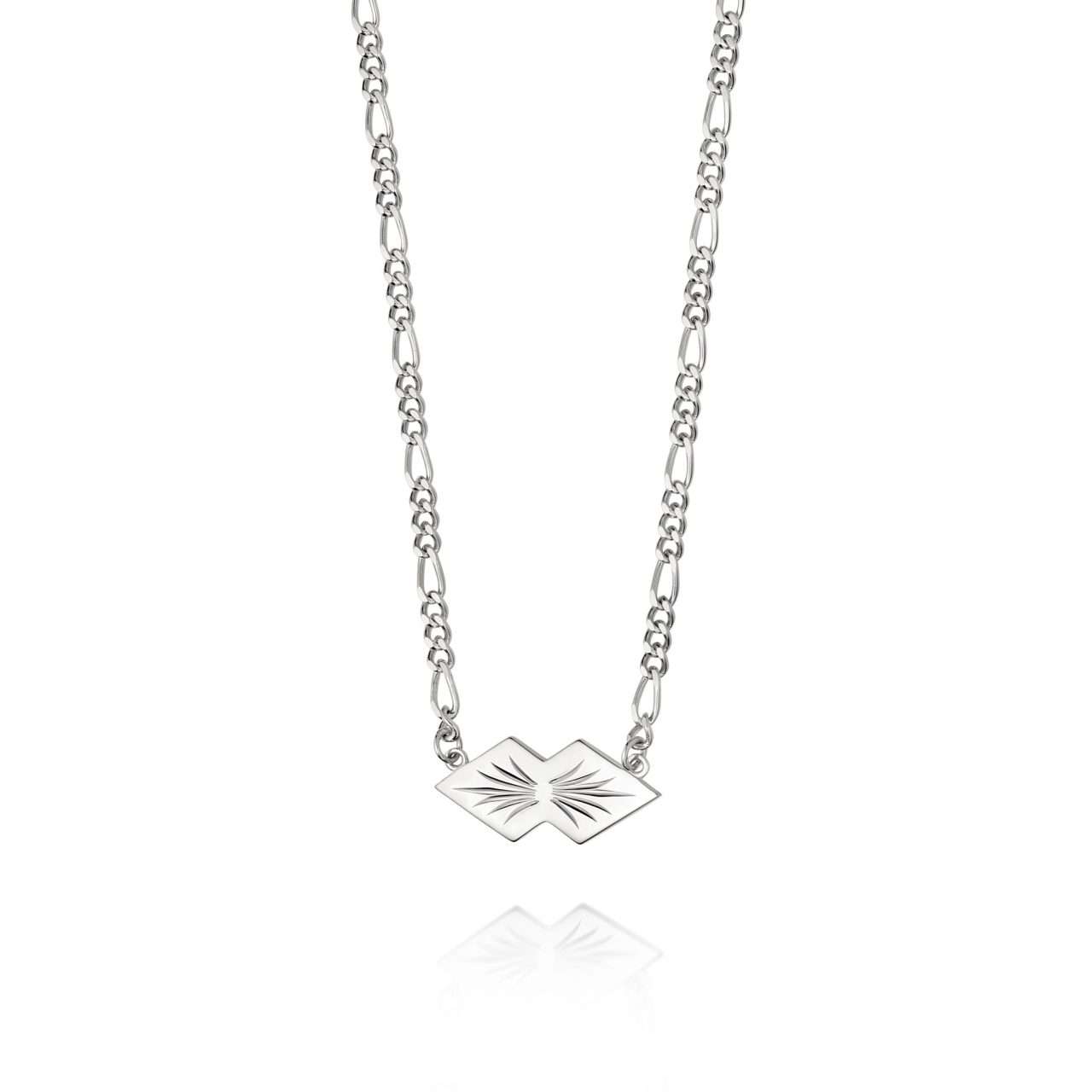 Daisy Mini Palm Leaf Necklace, Silver : WN01_SLV