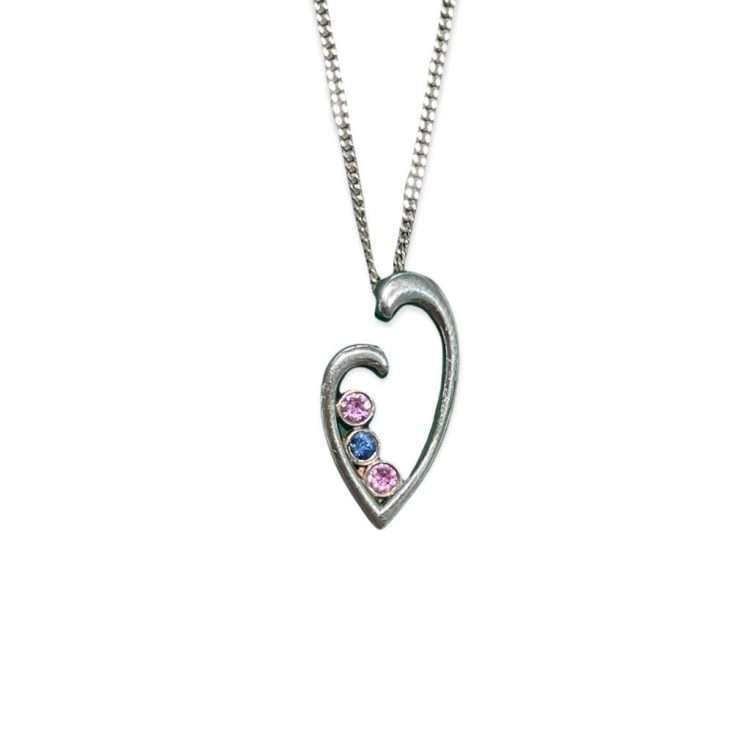 Rivoli Mothers Love Pendant, Pink and Blue Sapphire