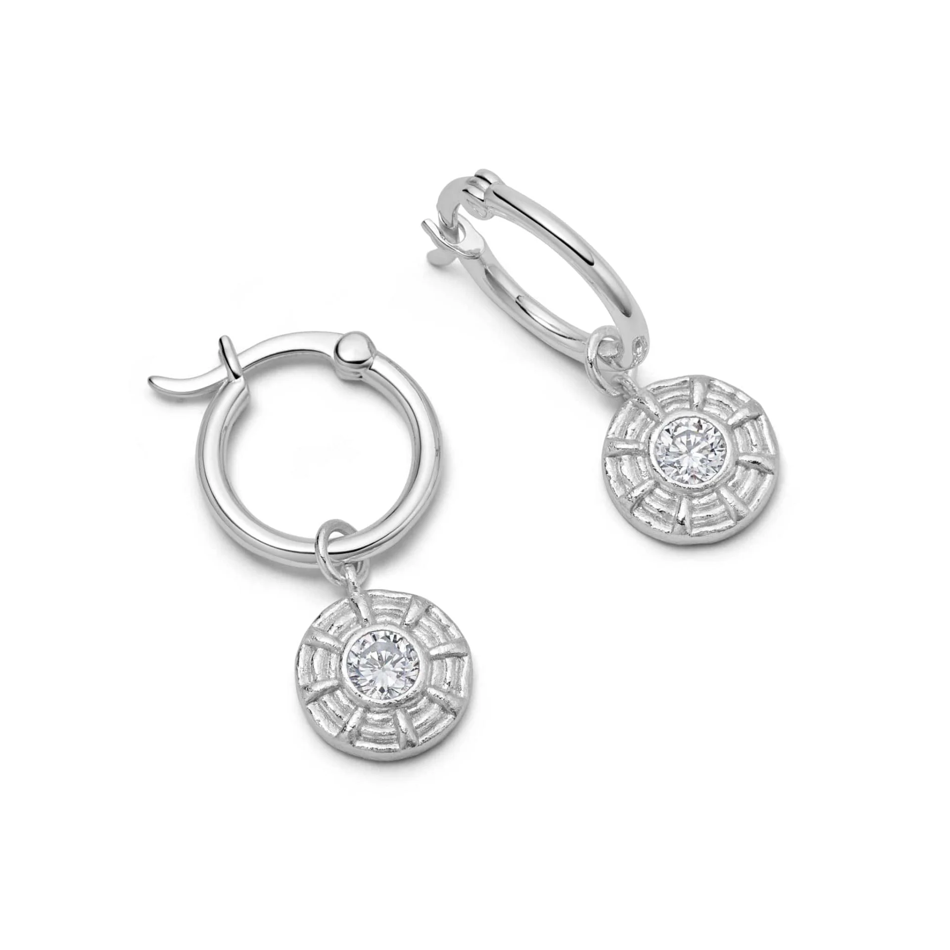 Daisy Apollo Sparkle Drop Earrings, Sterling Silver
