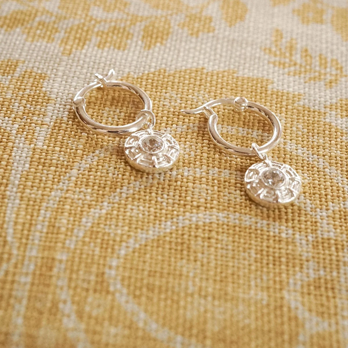 Daisy Apollo Sparkle Drop Earrings, Sterling Silver