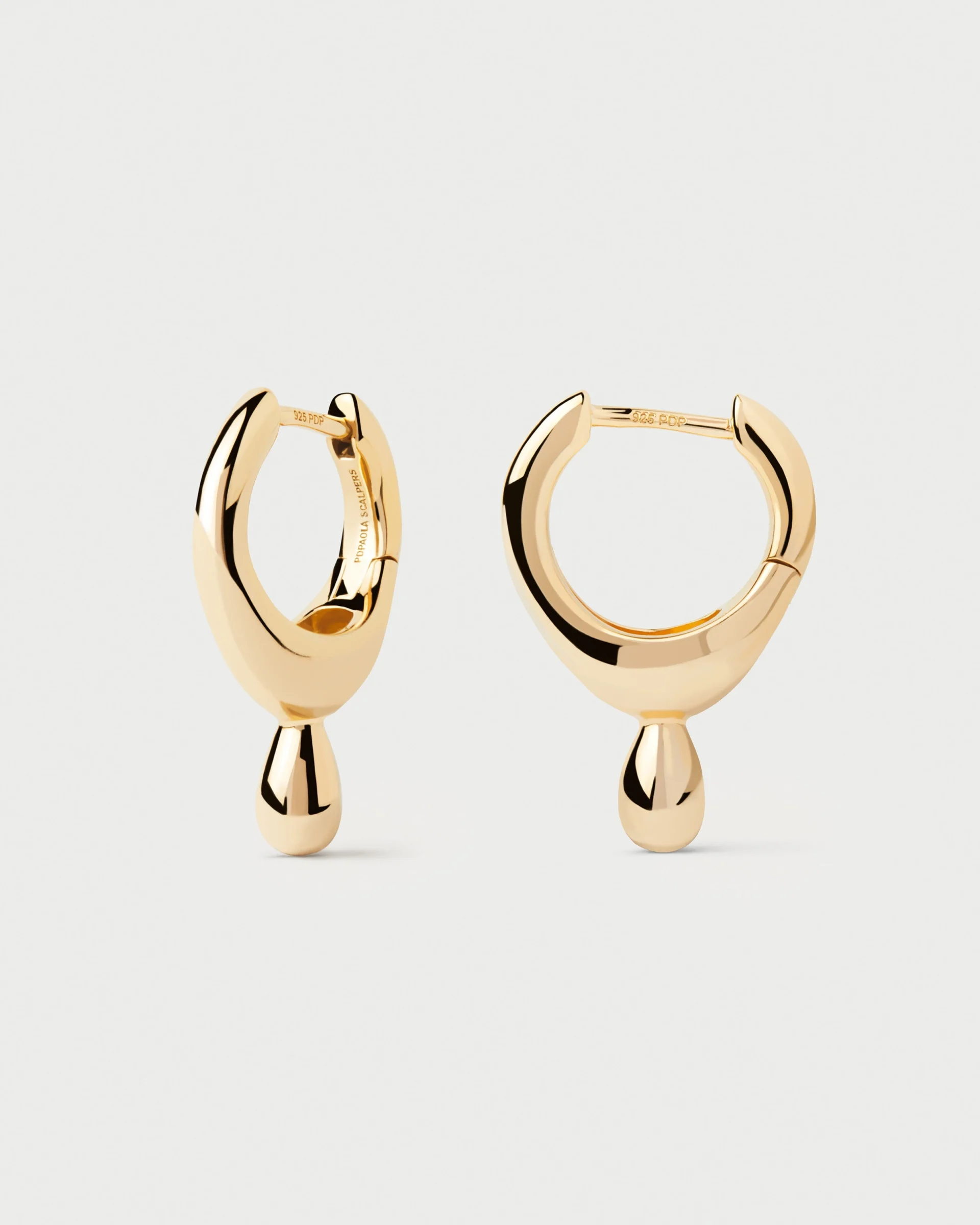 PDPaola Lava Hoops, Gold Plated