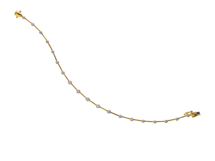 18ct Yellow Gold Diamond Set Bracelet