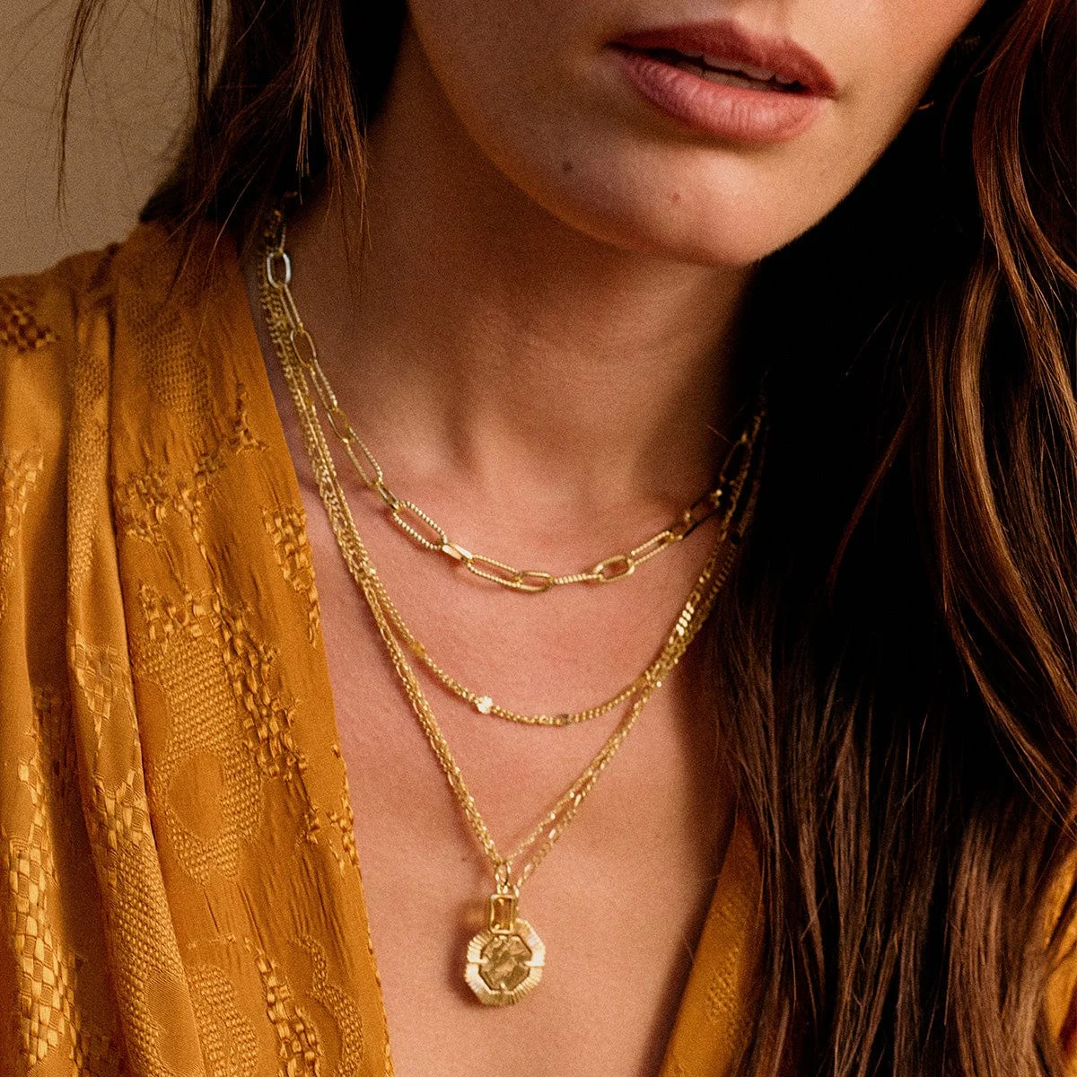Daisy November Citrine Birthstone Charm Necklace, Gold Plated