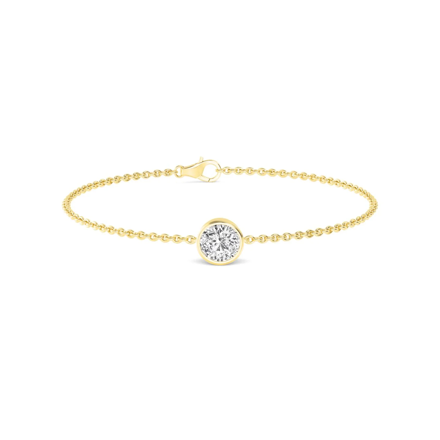 18ct Gold Round Brilliant Cut Bezel Bracelet