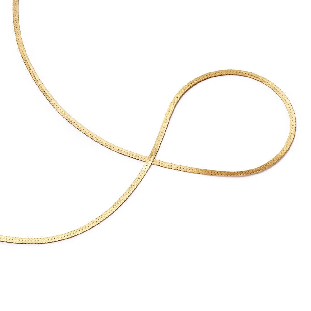 Daisy Fine Snake Chain Necklace, Gold Plated