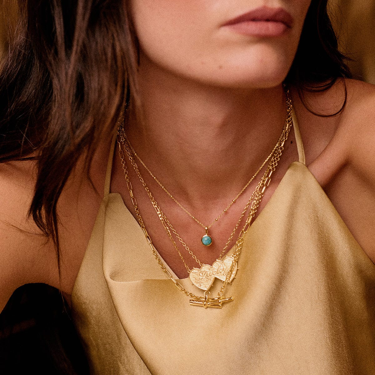 Daisy London Healing Stone Necklace, 18ct Gold Plate