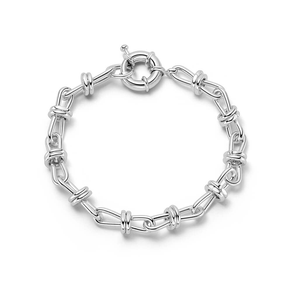 Daisy Polly Sayer Knot Chain Bracelet Silver Plate, Sterling Silver