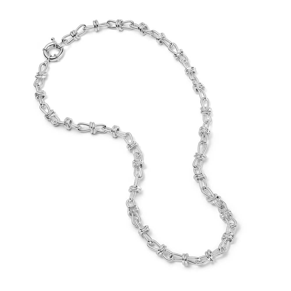 Daisy Polly Sayer Knot Chain Necklace Silver Plate, Sterling Silver