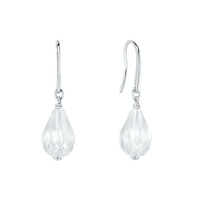 Lalique Flora Bella Earrings, Silver, Clear