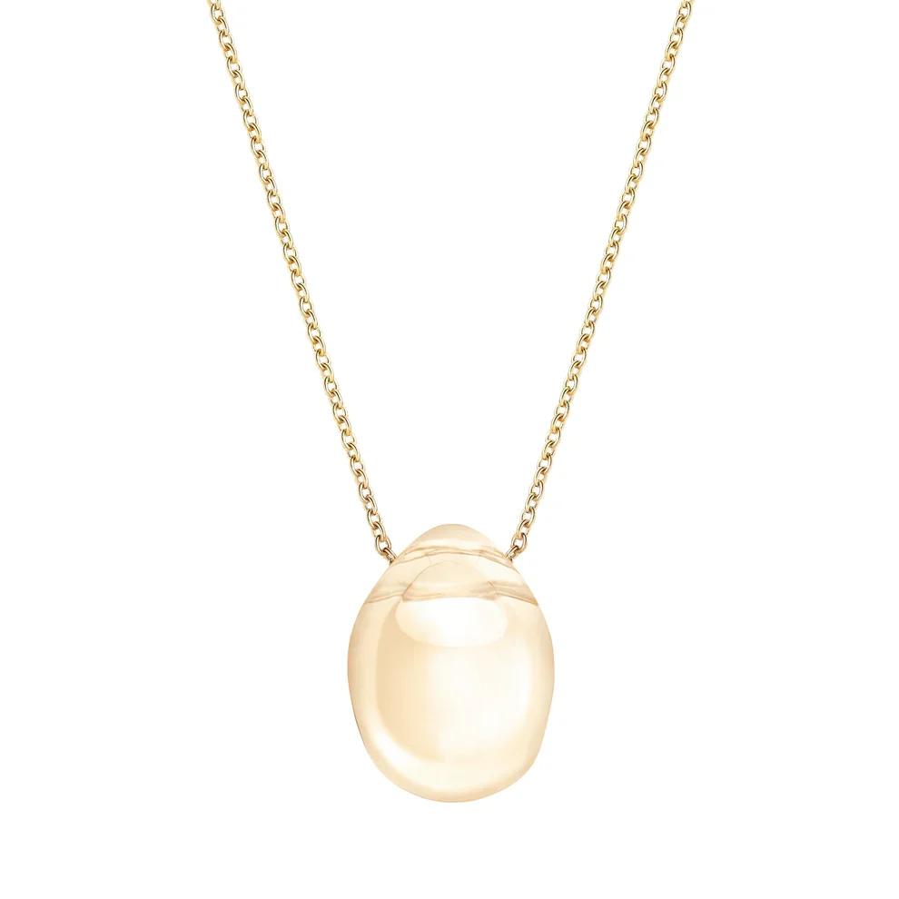 Lalique Cabochon Pendant, Gold Lustre Crystal