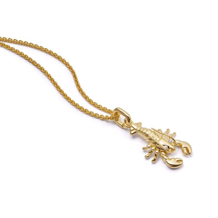 Daisy Lobster Pendant, Gold Plated