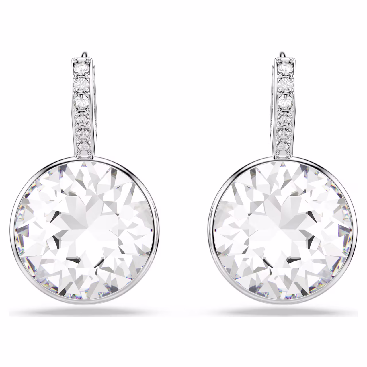Swarovski Millenia drop earrings, Round cut, White, Rhodium plated : 5731149