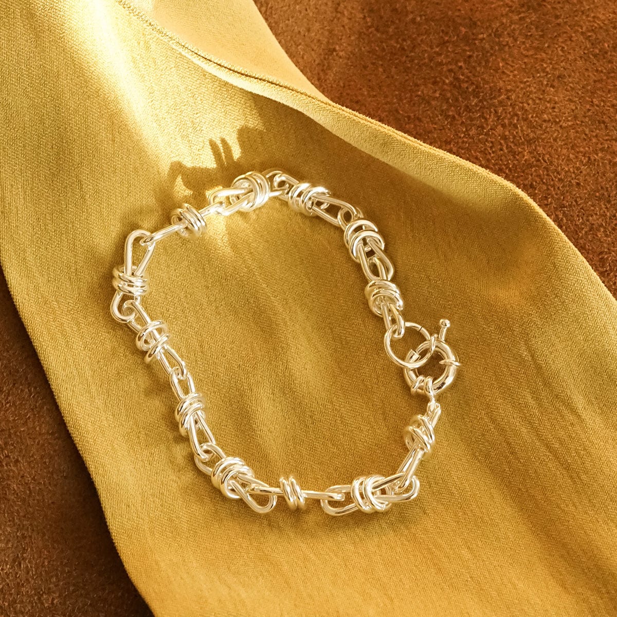 Daisy Polly Sayer Knot Chain Bracelet Silver Plate, Sterling Silver