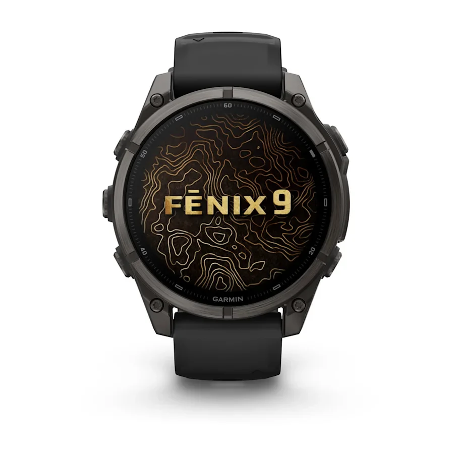 Garmin fēnix® 9 47 mm, AMOLED, Carbon Grey DLC Titanium with Black Silicone Band