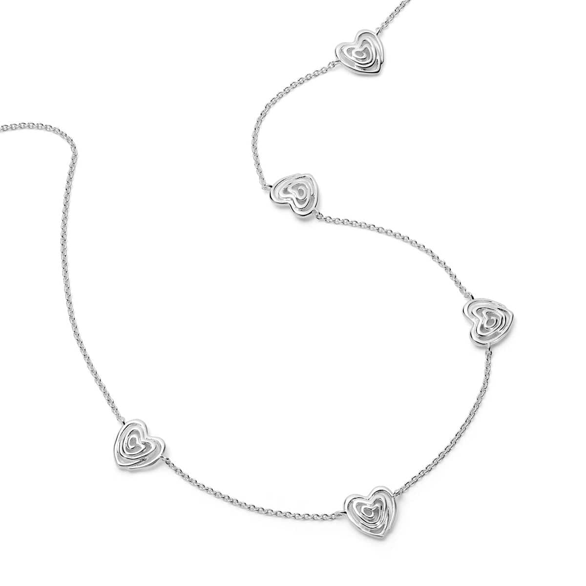 Daisy Scribble Heart Charm Necklace : HTN05_SLV