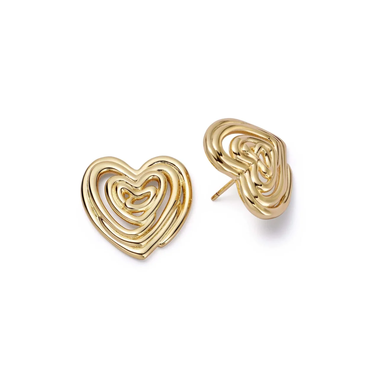 Scribble Heart Stud Earrings