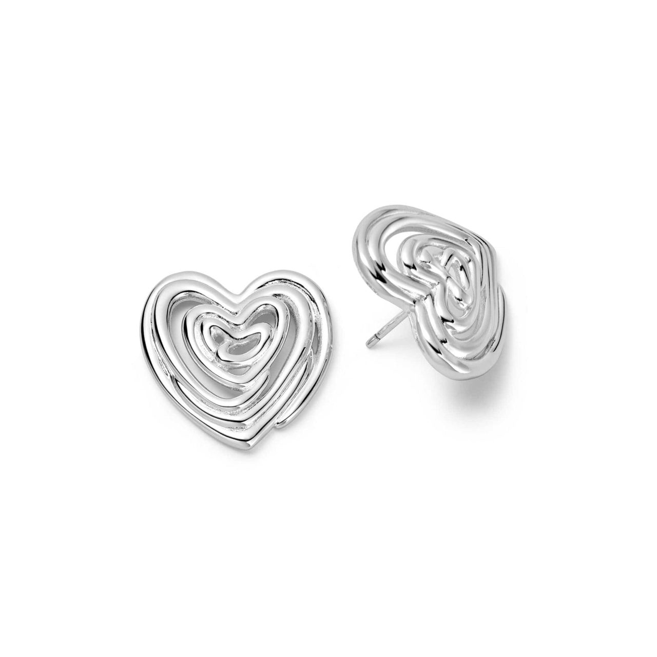 Daisy Scribble Heart Earrings : HTE04_SLV