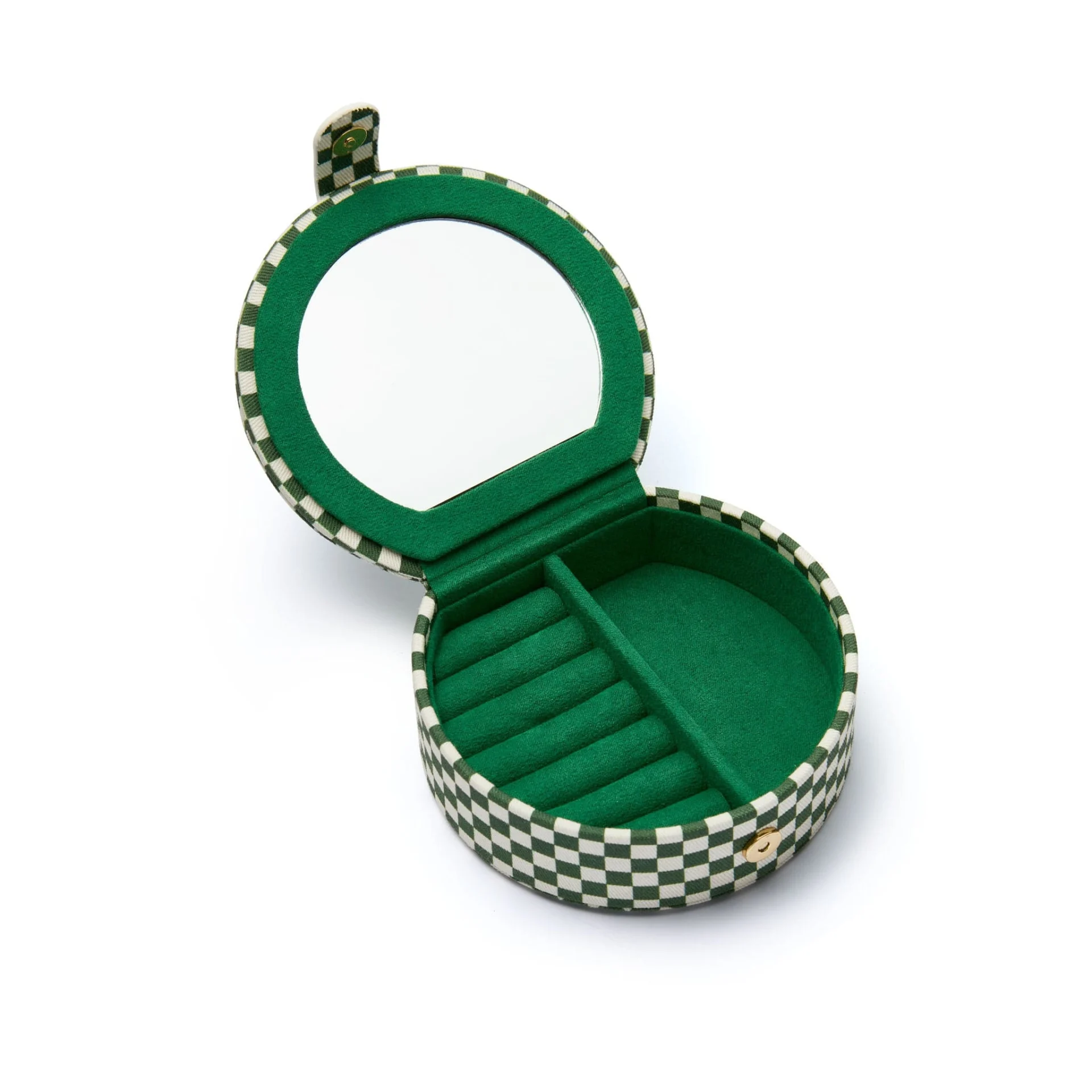 Daisy x Shrimps Compact Green Jewellery Box