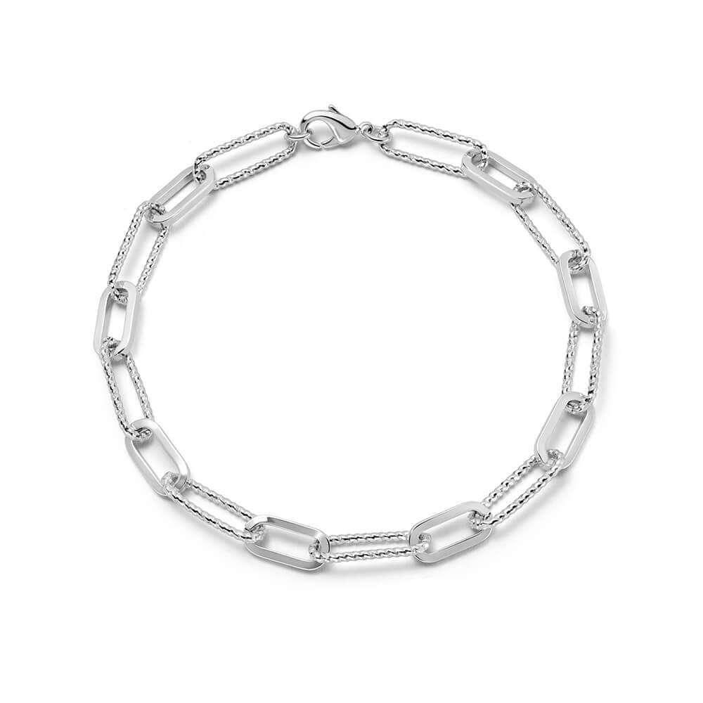 Daisy Polly Sayer Paperclip Chain Bracelet Silver Plate, Sterling Silver